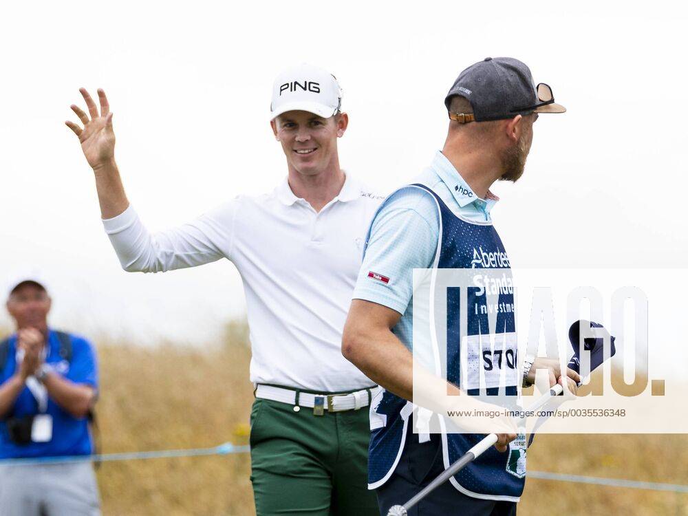 15th July 2018, Gullane Golf Club, Gullane, Scotland; Aberdeen Investments Scottish Open Golf, 4th round; Brandon Stone acknowledging crowd after eagle putt on the 16th as he headed for a closing round 60 ActionPlus12048146 AlanxRennie