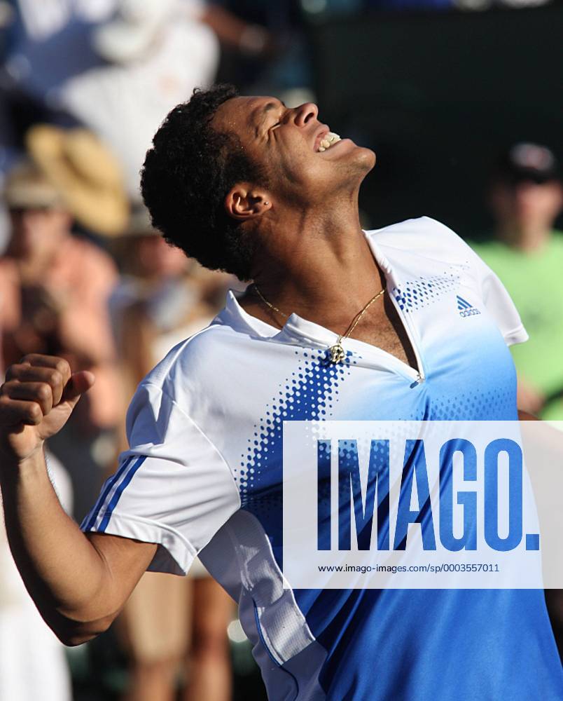 Jo Wilfried Tsonga (Frankreich) - Schlußjubel - (Icon25001238) Tennis Herren Pacific Life Open 2008, ATP Tour Einzelbild Indian Wells Freude, Tennis Herren Pacific Life Open 2008, ATP Tour Einzelbild Indian Wells Freude,