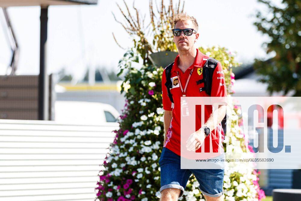 Sebastian Vettel Scuderia Ferrari arrives at the Grand Prix of Germany 2018 Motorsport Formula 1 19 07 2018 Grand Prix of Germany 2018 Motorsport Formula 1 19 07 2018 Hockenheim