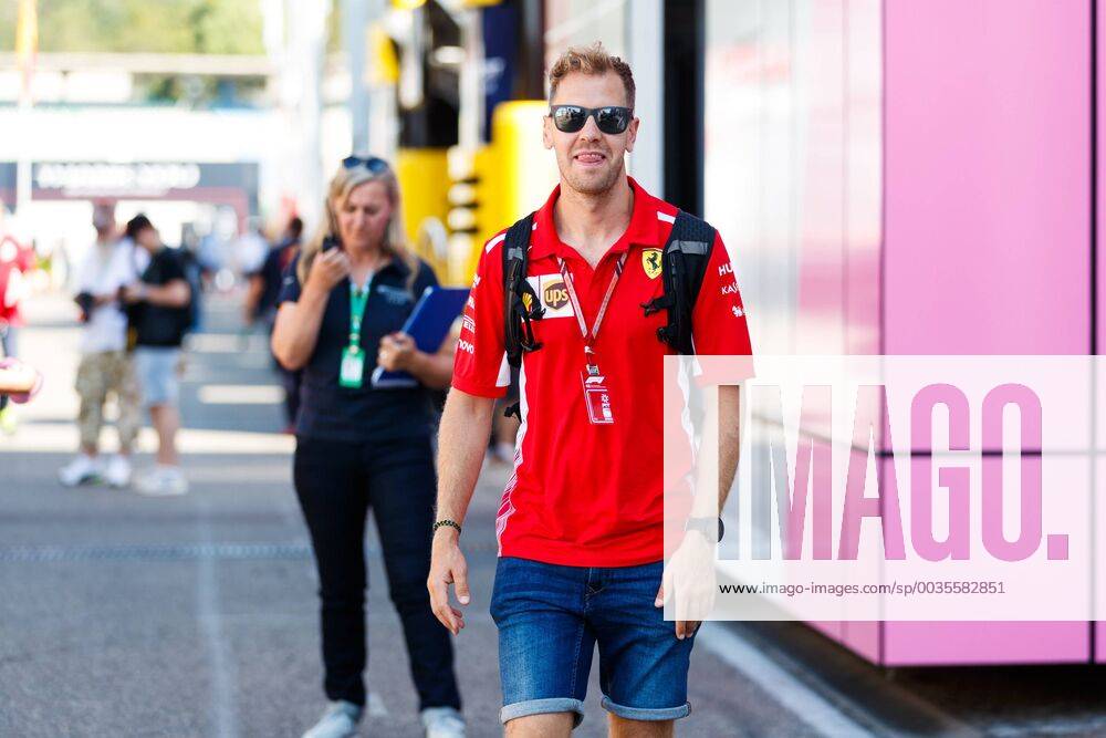 Sebastian Vettel Scuderia Ferrari arrives at the Grand Prix of Germany 2018 Motorsport Formula 1 19 07 2018 Grand Prix of Germany 2018 Motorsport Formula 1 19 07 2018 Hockenheim
