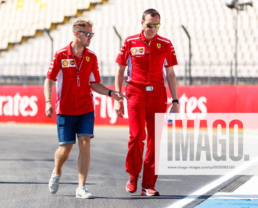 Sebastian Vettel Scuderia Ferrari looks closely at the track Grand Prix of Germany 2018 Motorsport Formula 1 19 07 2018 Grand Prix of Germany 2018 Motorsport Formula 1 19 07 2018 Hockenheim