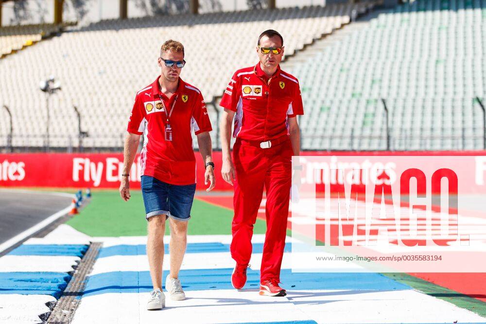 Sebastian Vettel Scuderia Ferrari looks closely at the track Grand Prix of Germany 2018 Motorsport Formula 1 19 07 2018 Grand Prix of Germany 2018 Motorsport Formula 1 19 07 2018 Hockenheim