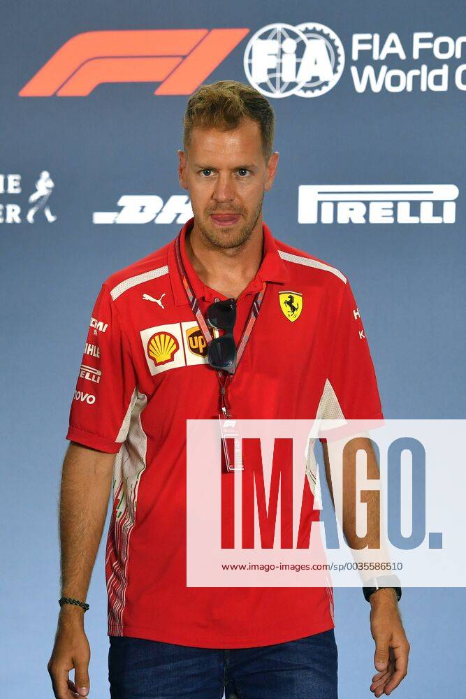 Sebastian VETTEL GER Scuderia Ferrari action single image truncated single motive half figure half figure press conference Formula 1 GP of GermanyGermany Hockenheimring season 2018 on 19 07 2018