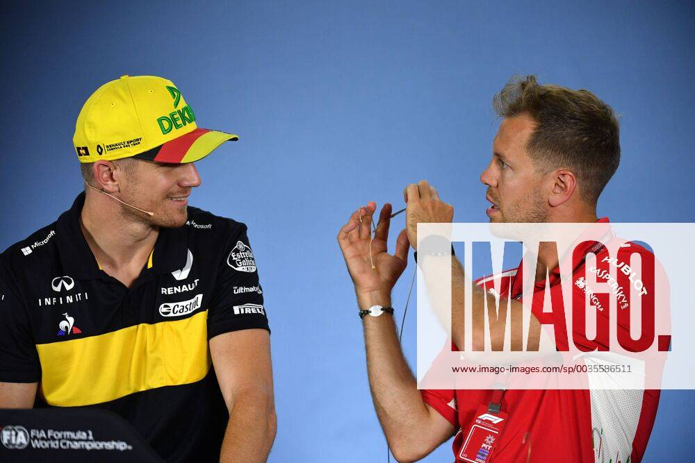 Nico HUELKENBERG HÜLKENBERG GER Renault Sport F1 Team Sebastian VETTEL GER Scuderia Ferrari Press Conference Formula 1 GP of GermanyGermany Hockenheimring Season 2018 on 19 07 2018