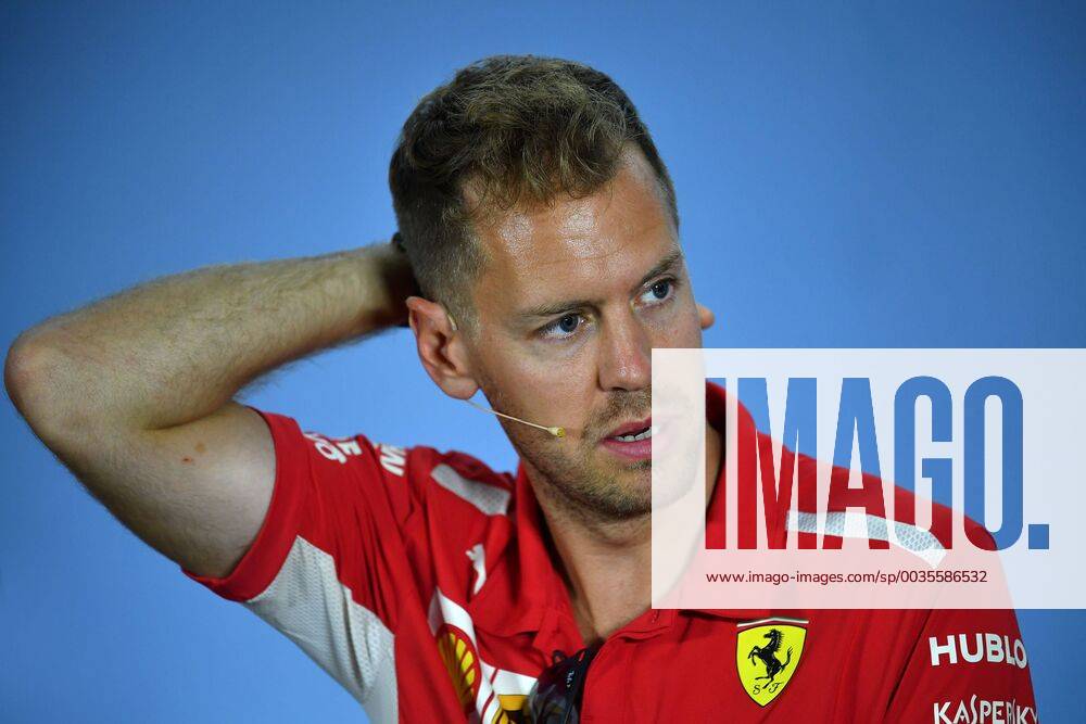 Sebastian VETTEL GER Scuderia Ferrari action single image single image portrait portrait gestures press conference Formula 1 GP Germany Germany Hockenheimring season 2018 on 19 07 2018