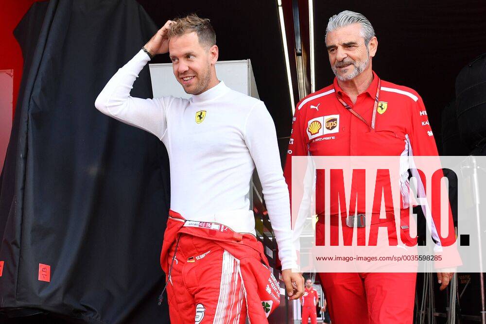 Sebastian VETTEL GER Scuderia Ferrari with Ferrari team boss Maurizio Arrivabene ITA on the way to the Box Training Formula 1 GP of GermanyGermany Hockenheimring season 2018 on 20 07 2018