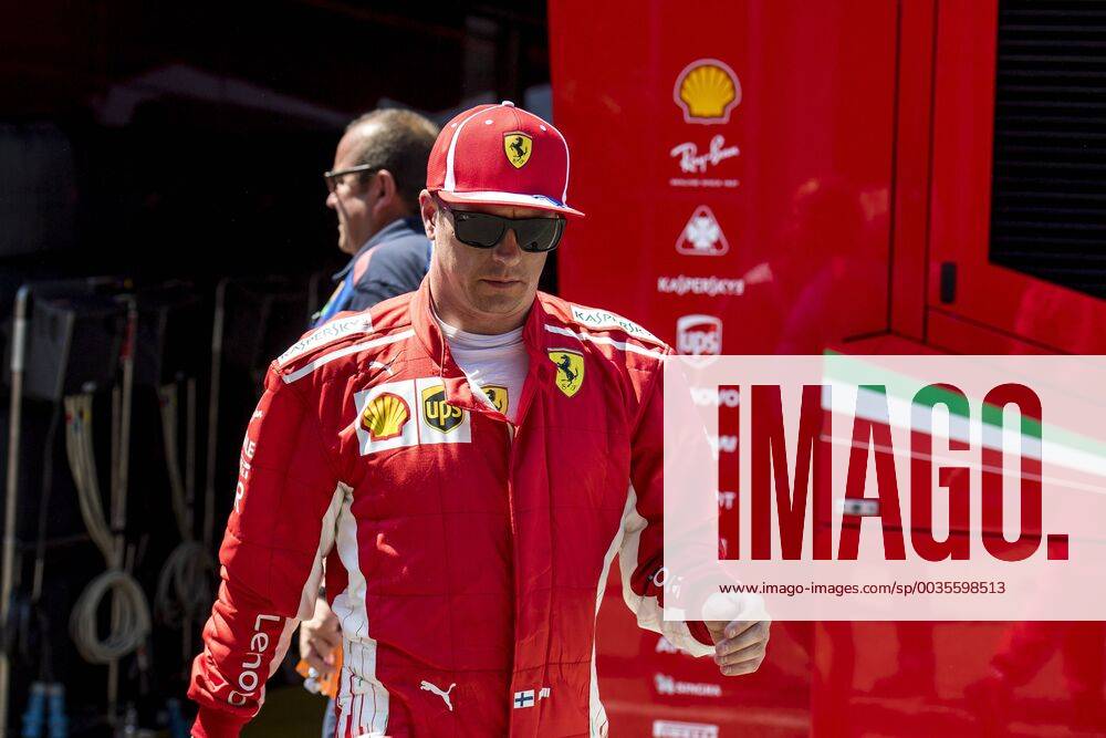 Motorsport Formula 1 season 2018 2019 Training on Friday 20 07 2018 at the Hockenheimring in Hockenheim Germany Kimi Raikkonen Scuderia Ferrari goes out of the box into the Motorhome