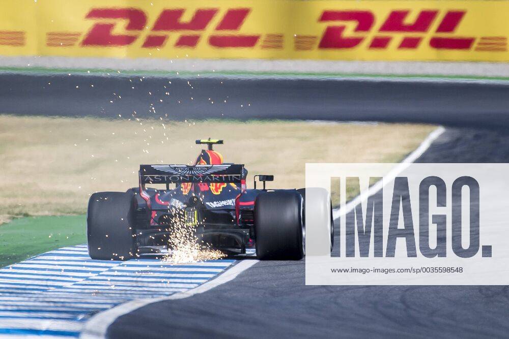 Motorsport Formula 1 season 2018 2019 Training on Friday 20 07 2018 at the Hockenheimring in Hockenheim Germany Max Verstappen Aston Martin Red Bull Racing turns into the Motodrom