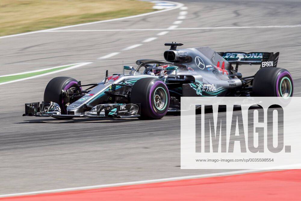 Motorsport Formula 1 season 2018 2019 Training on Friday 20 07 2018 at the Hockenheimring in Hockenheim Germany Lewis Hamilton Mercedes AMG Petronas turns onto the start goal straight