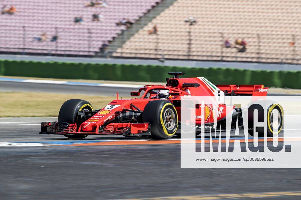 Motorsport Formula 1 season 2018 2019 Training on Friday 20 07 2018 at the Hockenheimring in Hockenheim Germany Sebastian Vettel Scuderia Ferrari turns to the start goal straight