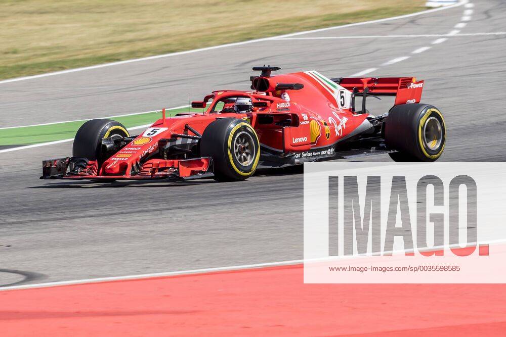 Motorsport Formula 1 season 2018 2019 Training on Friday 20 07 2018 at the Hockenheimring in Hockenheim Germany Sebastian Vettel Scuderia Ferrari turns to the start goal straight