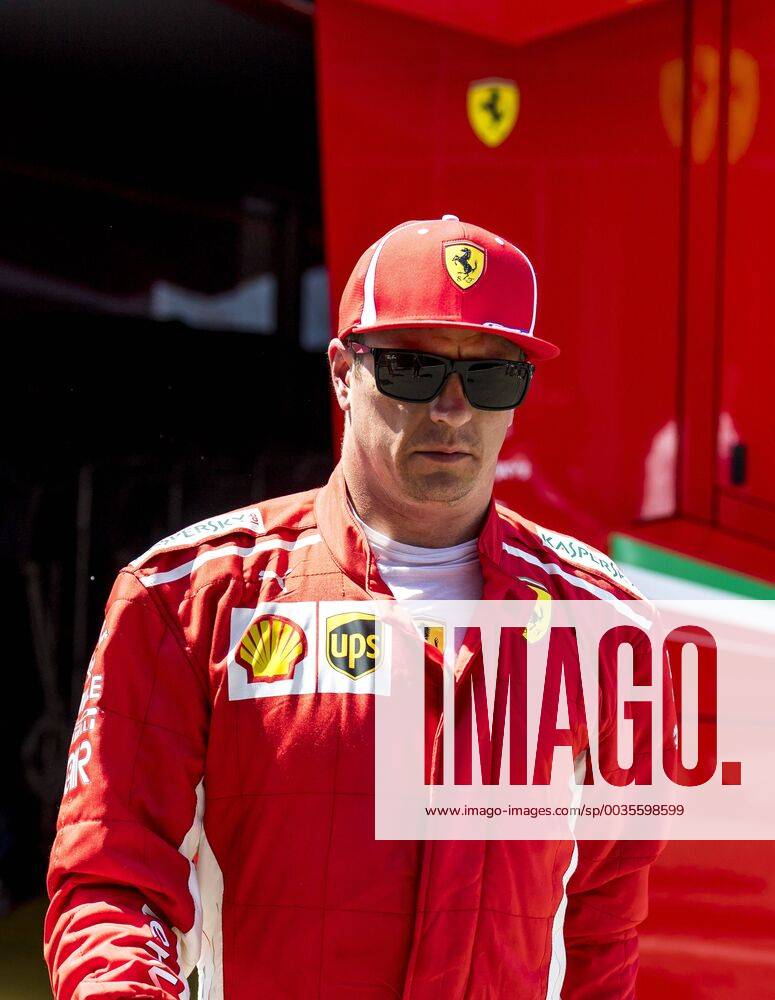 Motorsport Formula 1 season 2018 2019 Training on Friday 20 07 2018 at the Hockenheimring in Hockenheim Germany Kimi Raikkonen Scuderia Ferrari goes out of the box into the Motorhome