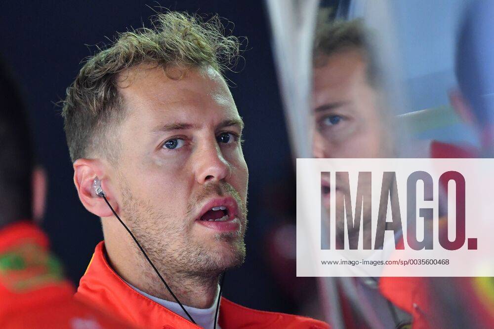 Sebastian VETTEL ENG Scuderia Ferrari in the box Reflection action single image trimmed single motive Portraet portrait portrait training Formula 1 GP of GermanyGermany Hockenheimring season 2018 on 20 07 2018