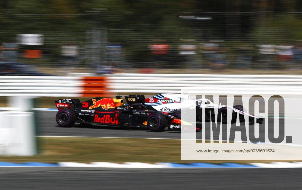 Motorsports: FIA Formula One World Championship WM Weltmeisterschaft 2018, Grand Prix of Germany, 3 Daniel Ricciardo (AUS, Aston Martin Red Bull Racing), 35 Sergey Sirotkin (RUS, Williams Martini Racing), Hockenheim Germany