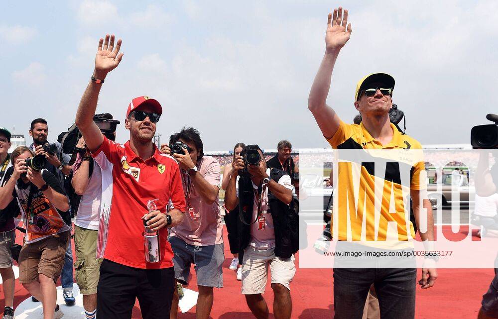 Formula 1 FIA Grand Prix of Germany race 2018 v l Driver parade Sebastian Vettel Ferrari Scuderia Ferrari Nico Hulkenberg Renault Hockenheim