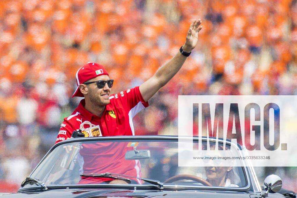 Motorsport Formula 1 season 2018 2019 race on Sunday 22 07 2018 at the Hockenheimring in Hockenheim Germany Sebastian Vettel Scuderia Ferrari beckons to the fans
