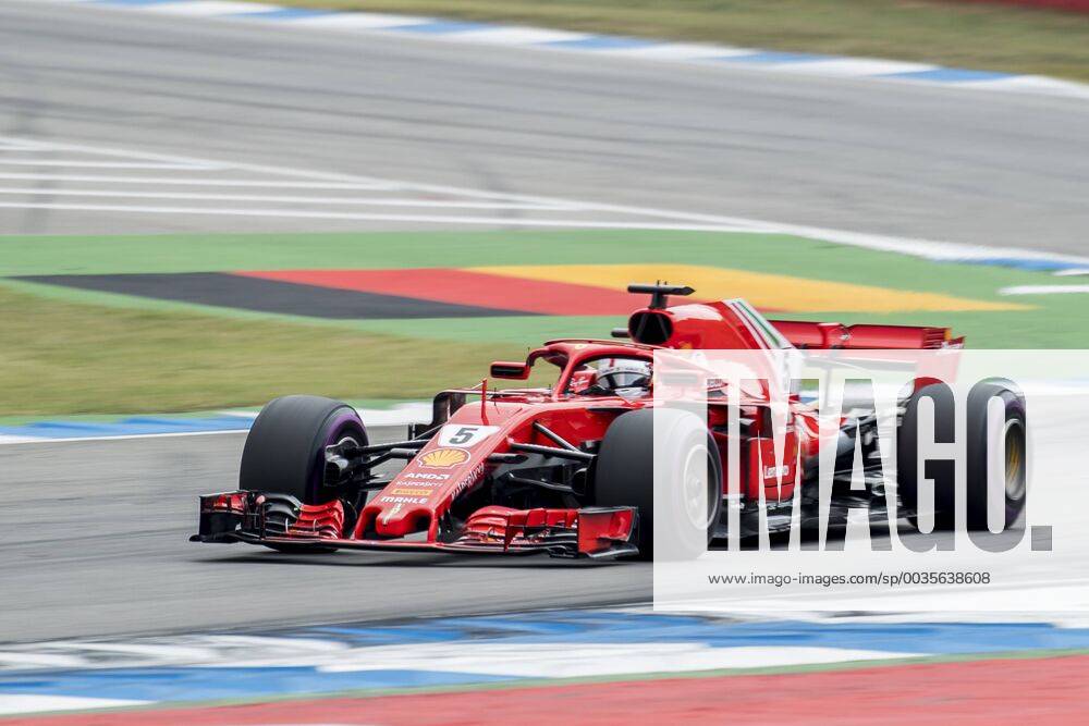 Motorsport Formula 1 season 2018 2019 race on Sunday 22 07 2018 at the Hockenheimring in Hockenheim Germany Sebastian Vettel Scuderia Ferrari accelerates out of the curve