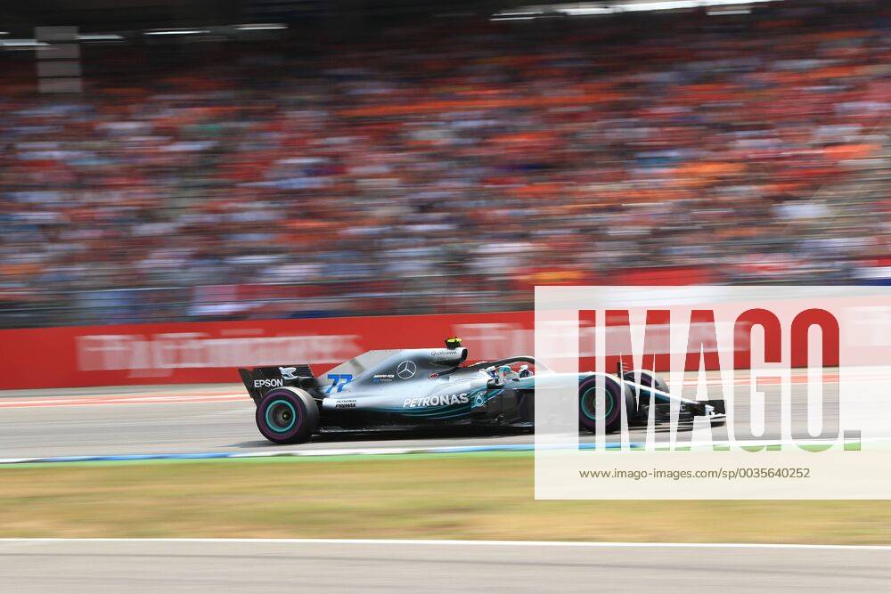 22nd July 2018, Hockenheimring, Hockenheim, Germany; German Formula One Grand Prix, Race Day; Mercedes AMG Petronas Motorsport, Valtteri Bottas on his way to 2nd placed finish ActionPlus12049815 Octane