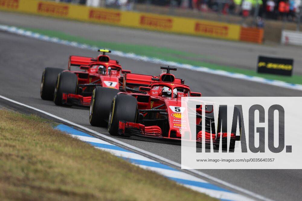 Photo4 LaPresse 22 07 2018 Hockenheimring, Germany Grand Prix Formula One Germany 2018 In the pic: Sebastian Vettel (GER) Scuderia Ferrari SF71H and Kimi Raikkonen (FIN) Scuderia Ferrari SF71H