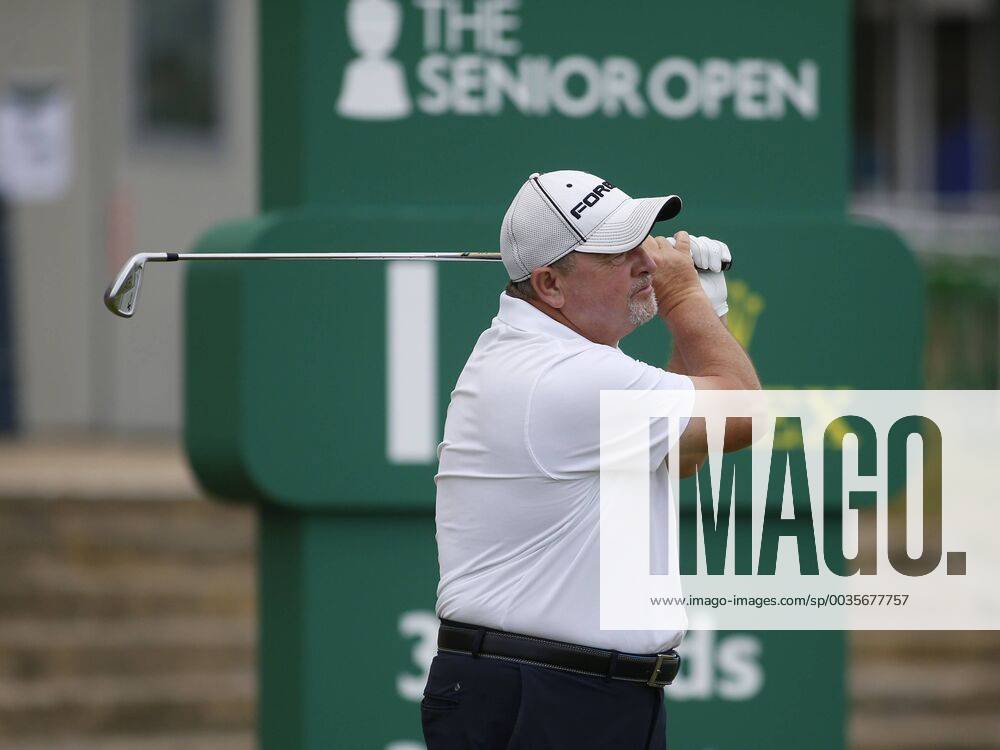 26th July 2018, Old Course at St Andrews, St Andrews, Scotland; The 2018 Senior Open Golf Championships, 1st round; Ian Woosnam (WAL) plays his tee shot on the opening hole ActionPlus12050494 AlanxMartin