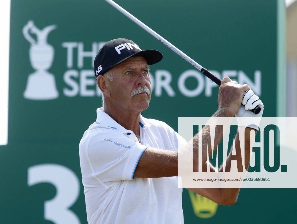 26th July 2018, Old Course at St Andrews, St Andrews, Scotland; The 2018 Senior Open Golf Championships, 1st round; Mark James (ENG) plays his tee shot on the 3rd hole ActionPlus12050553 AlanxMartin