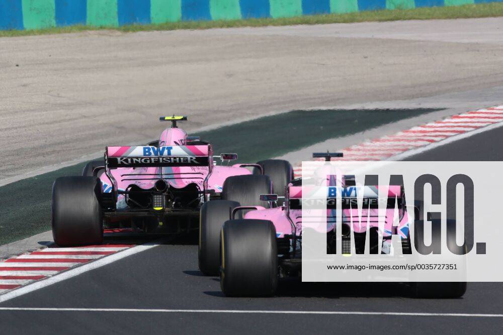 FORMULA 1 - Hungarian GP BUDAPEST,HUNGARY,29.JUL.18 - MOTORSPORTS, FORMULA 1 - Grand Prix of Hungary, Hungaroring. Image shows Esteban Ocon (FRA Force India) and Sergio Perez (MEX Force India). GEPAxpictures Mueller
