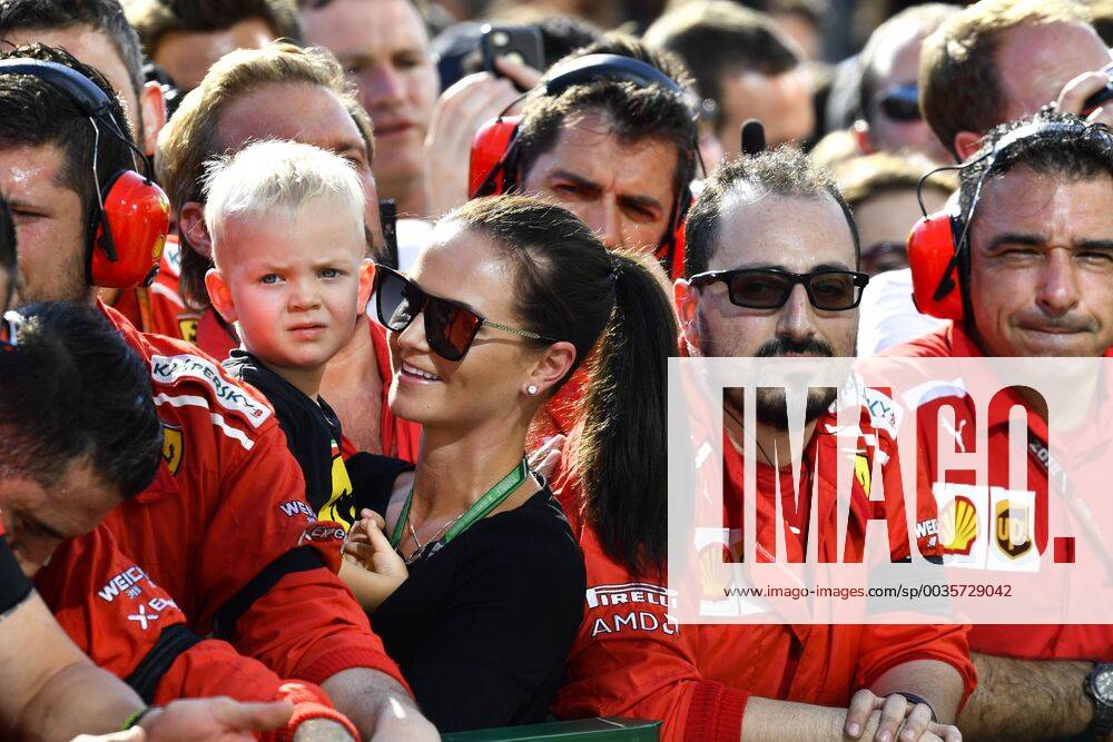 Motorsports: FIA Formula One World Championship WM Weltmeisterschaft 2018, Grand Prix of Hungary, Minttu Virtanen, wife of Kimi Raikkonen (FIN, Scuderia Ferrari), and her son Robin Budapest Hungary