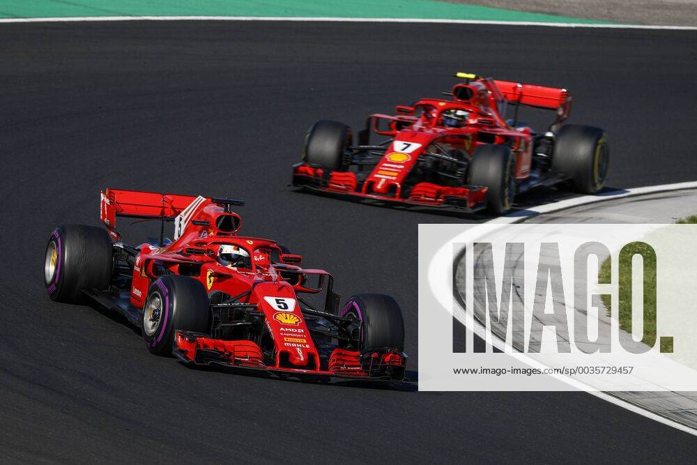 Motorsports: FIA Formula One World Championship WM Weltmeisterschaft 2018, Grand Prix of Hungary, 5 Sebastian Vettel (GER, Scuderia Ferrari), 7 Kimi Raikkonen (FIN, Scuderia Ferrari), Budapest Hungary