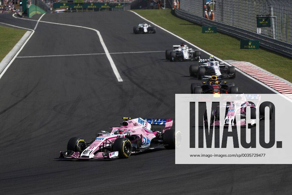 Motorsports: FIA Formula One World Championship WM Weltmeisterschaft 2018, Grand Prix of Hungary, 31 Esteban Ocon (FRA, Sahara Force India F1 Team), 11 Sergio Perez (MEX, Sahara Force India F1 Team), Budapest Hungary