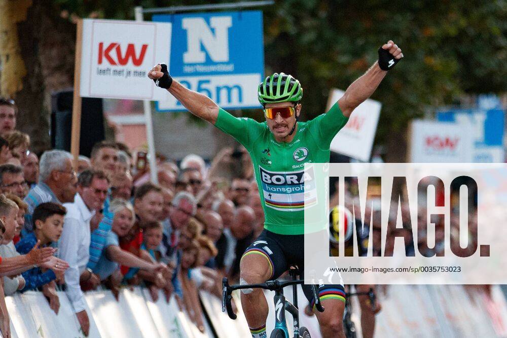 KW31 Slovakian Peter Sagan of Bora-Hansgrohe celebrates after winning the Natourcriterium Roeselare cycling event, Tuesday 31 July 2018 in Roeselare. The contest is a part of the traditional criteriums , local races in which mainly cyclists who rode the Tour de France compete. KURTxDESPLENTER x05396092x