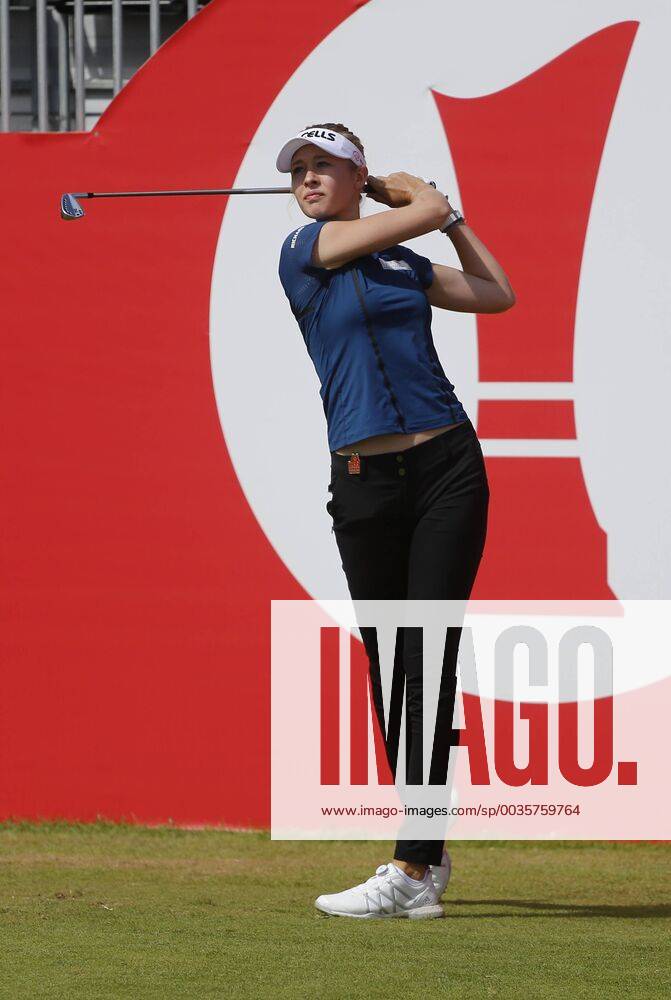 1st August 2018, Royal Lytham & St Annes Golf Club, Lytham St Annes, England; Rioch Womens British Open Golf, practice day; Nelly Korda (USA) tees off on the first hole ActionPlus12051831 AlanxMartin