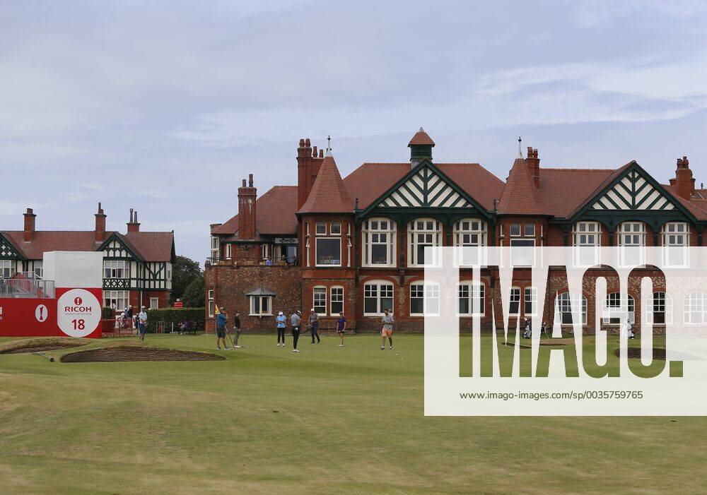 1st August 2018, Royal Lytham & St Annes Golf Club, Lytham St Annes, England; Rioch Womens British Open Golf, practice day; A view of the 18th green and clubhouse at the Royal Lytham & St Annes Golf Club ActionPlus12051832 AlanxMartin