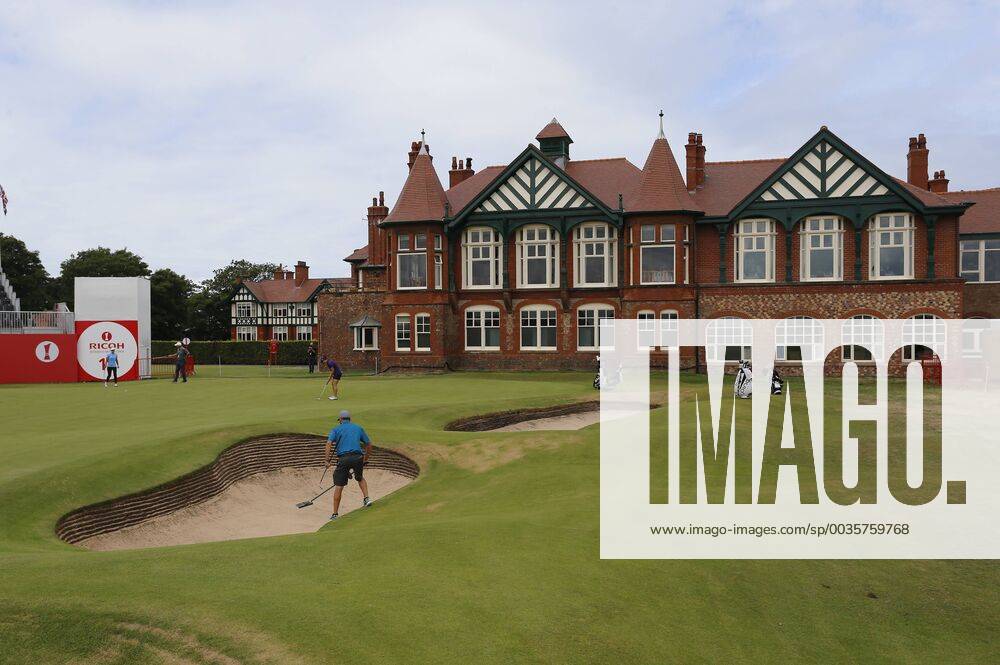 1st August 2018, Royal Lytham & St Annes Golf Club, Lytham St Annes, England; Rioch Womens British Open Golf, practice day; A view of the 18th green and clubhouse at the Royal Lytham & St Annes Golf Club ActionPlus12051835 AlanxMartin