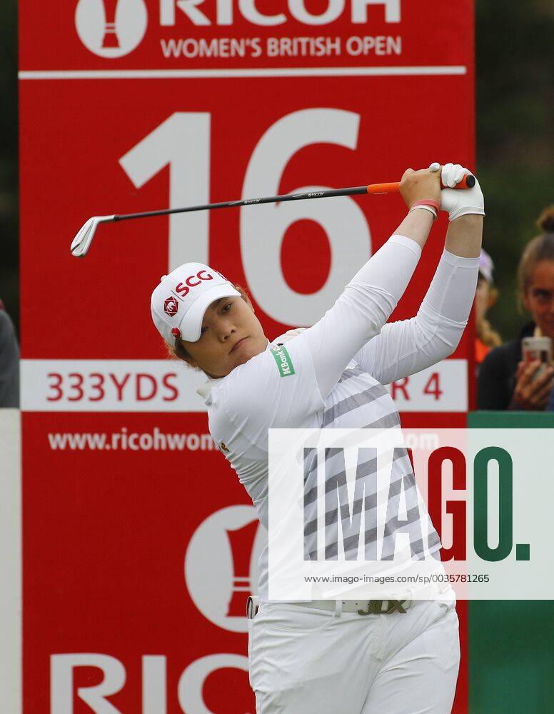 3rd August 2018, Royal Lytham &amp; St Annes Golf Club, Lytham St Annes, England; Ricoh Womens British Open Golf, 2nd round; Ariya Jutanugarn (THA) tees off on the 16th hole ActionPlus12052387 AlanxMartin