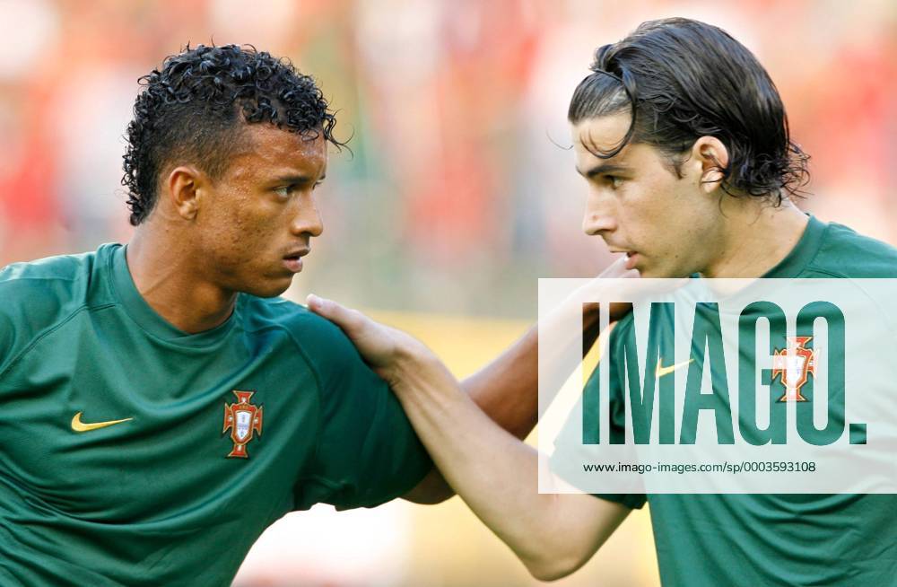 Nani (li.) und Tiago (beide Portugal) - Fußball Länderspiel Herren EM Qualifikation 2007, Nationalteam, Gruppe Brüssel Fußball Länderspiel Herren EM Qualifikation 2007, Nationalteam, Gruppe Brüssel