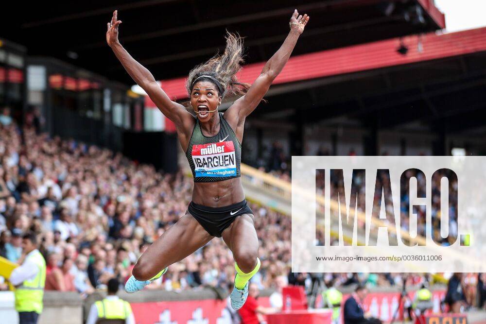KW33 18th August 2018, Alexander Stadium, Birmingham, England; Diamond League Muller Grand Prix; Caterine Ibarguen (COL) competes in the Women s Long Jump ActionPlus12056459 StevexFeeney