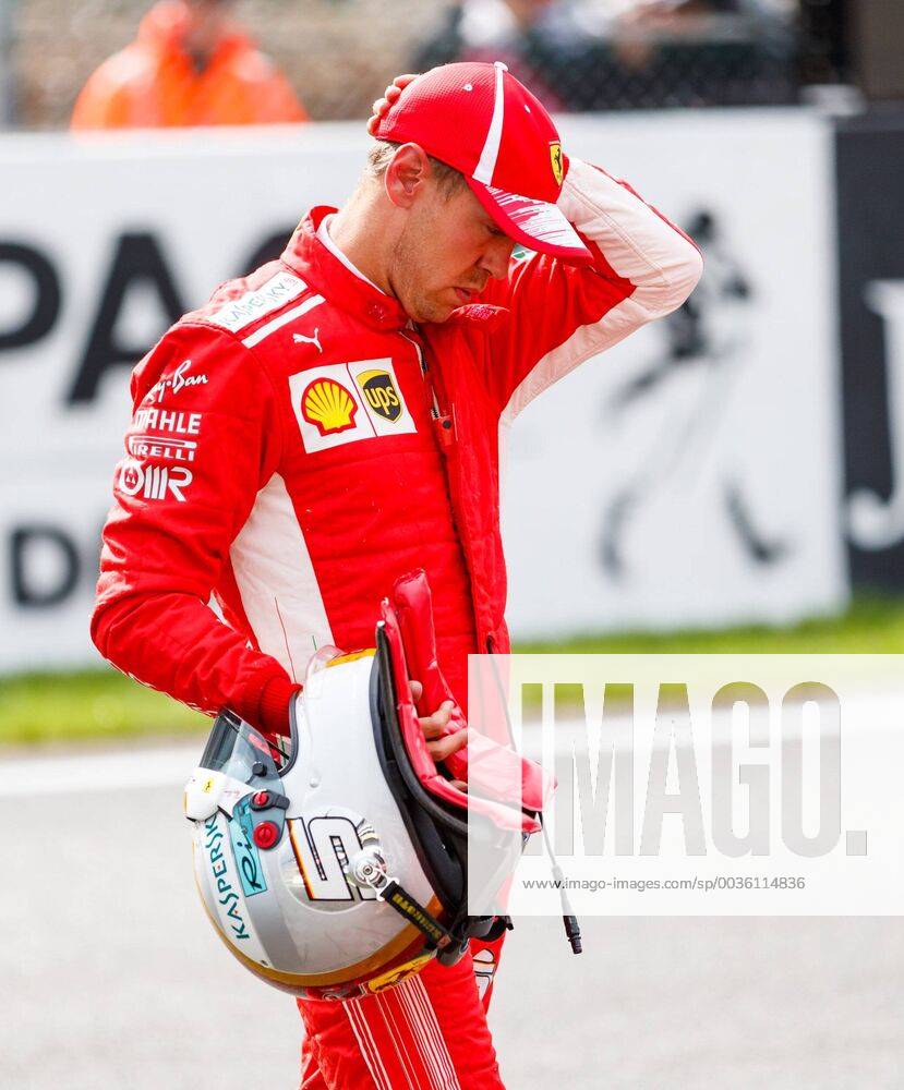 Sebastian Vettel Scuderia Ferrari disappointed Grand Prix of Belgium 2018 Motorsport Formula 1 25 08 2018 Belgian Grand Prix 2018 Motorsport Formula 1 25 08 2018