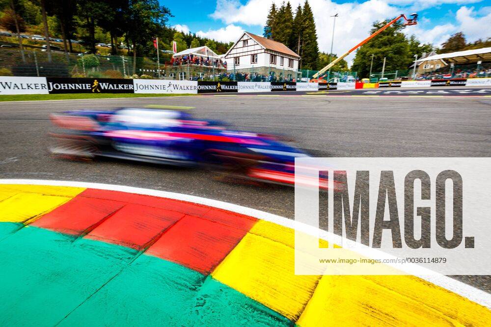 Brendon Hartley Scuderia Toro Rosso with his car on the track Grand Prix of Belgium 2018 Motorsport Formula 1 25 08 2018 Belgian Grand Prix 2018 Motorsport Formula 1 25 08 2018 Spa Franchorchamps