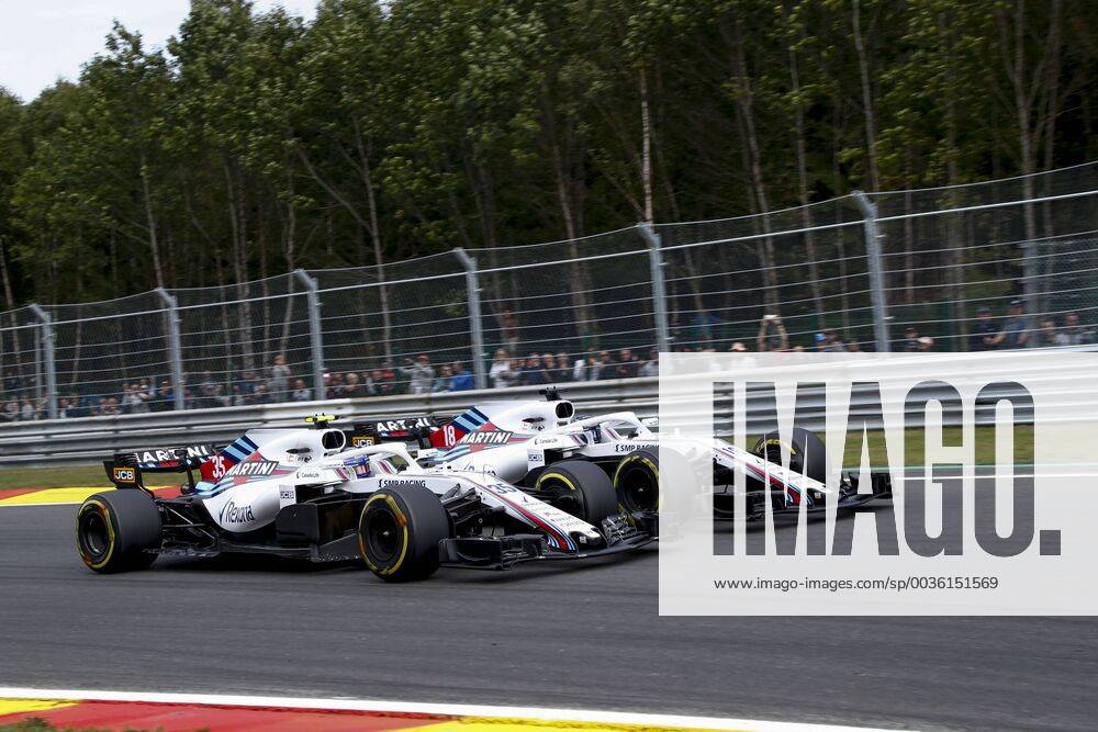 Motorsports: FIA Formula One World Championship WM Weltmeisterschaft 2018, Grand Prix of Belgium, 35 Sergey Sirotkin (RUS, Williams Martini Racing), 18 Lance Stroll (CAN, Williams Martini Racing), Spa-Francorchamps Belgium