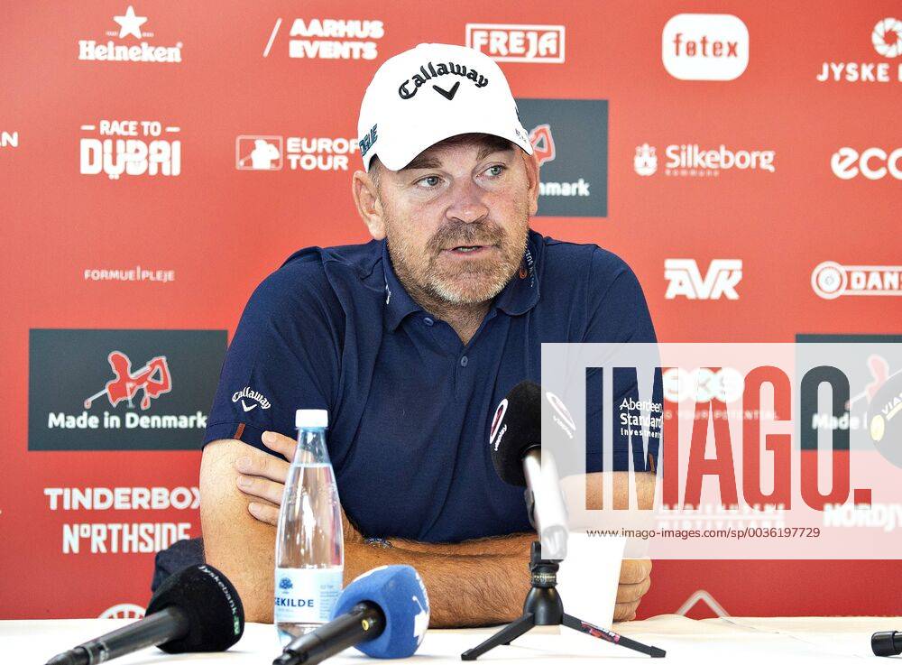 Thomas Bjoern ses her ved pressemoedet foer golfturneringen Made in Denmark paa Silkeborg Golf Klub , onsdag 29. august 2018.. , Silkeborg Jylland Denmark