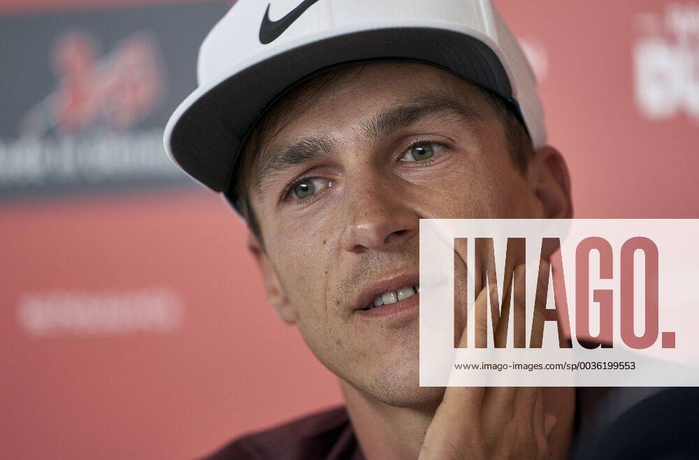 Made in Denmark European Tour Thorbjorn Olesen at the press meeting before the golf tournament Made in Denmark, at Silkeborg Golf Club, Wednesday 29 August 2018. Danmark