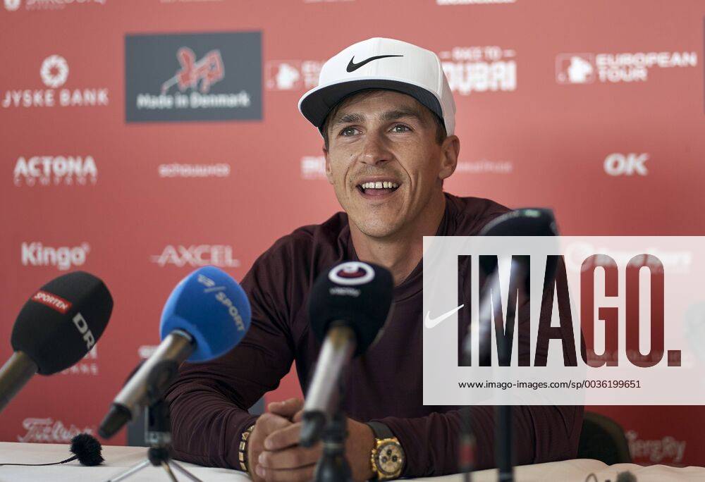 Made in Denmark European Tour Thorbjorn Olesen at the press meeting before the golf tournament Made in Denmark, at Silkeborg Golf Club, Wednesday 29 August 2018. Danmark