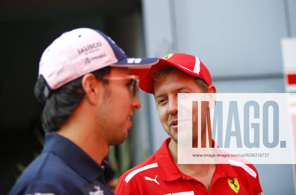 Motorsports: FIA Formula One World Championship WM Weltmeisterschaft 2018, Grand Prix of Italy, 11 Sergio Perez (MEX, Racing Point Force India F1 Team), 5 Sebastian Vettel (GER, Scuderia Ferrari), Monza Italy