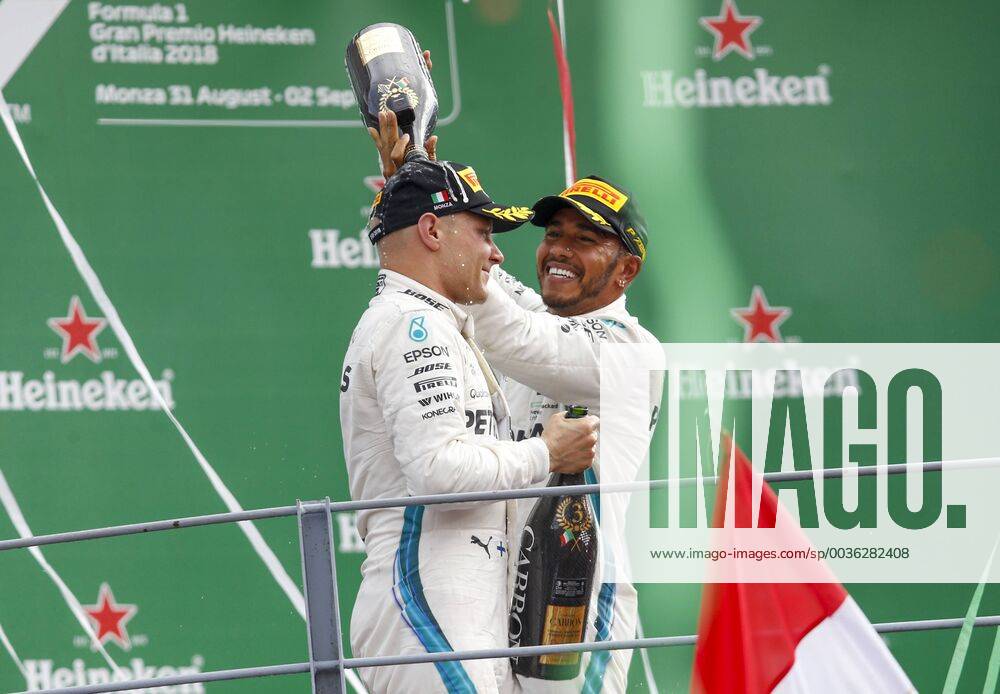 Motorsports: FIA Formula One World Championship WM Weltmeisterschaft 2018, Grand Prix of Italy, 77 Valtteri Bottas (FIN, Mercedes AMG Petronas Motorsport), 44 Lewis Hamilton (GBR, Mercedes AMG Petronas Motorsport), Monza Italy