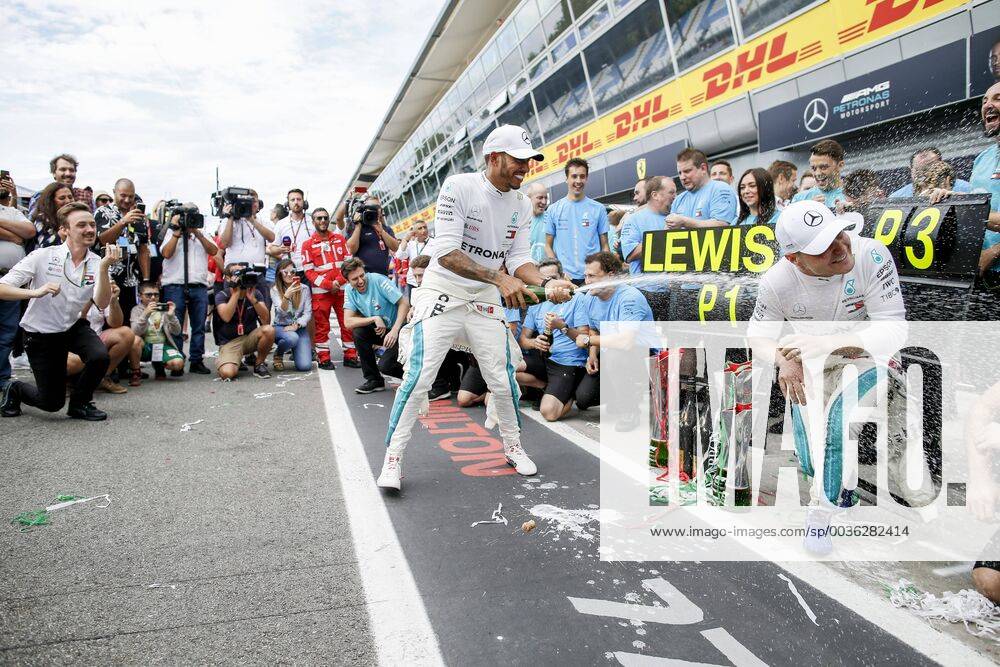 Motorsports: FIA Formula One World Championship WM Weltmeisterschaft 2018, Grand Prix of Italy, 44 Lewis Hamilton (GBR, Mercedes AMG Petronas Motorsport), 77 Valtteri Bottas (FIN, Mercedes AMG Petronas Motorsport), Monza Italy