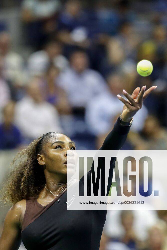 (180905) -- NEW YORK, Sept. 5, 2018 -- Serena Williams of the United States serves during the women s quarterfinal match against Karolina Pliskova of the Cezch Republic at the 2018 US Open tennis championships in New York, the United States, Sept. 4, 2018. Williams won 2-0. ) (SP)US-NEW YORK-TENNIS-US OPEN-WOMEN S SINGLES LixMuzi