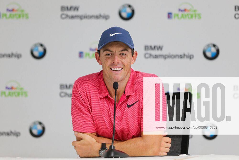 Newtown Square, Pennsylvania, United States - Rory McIlroy speaks to the media after the first round of the 2018 BMW Championship. Golf 2018: BMW Championship: Round 1 - ZUMAw109 20180906_zap_w109_051
