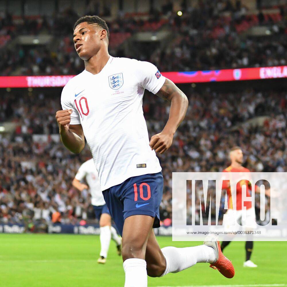 England v Spain UEFA Nations League Marcus Rashford of England celebrates scoring the opening goal during the UEFA Nations League match at Wembley Stadium, London Content Not Available For UK Newspapers