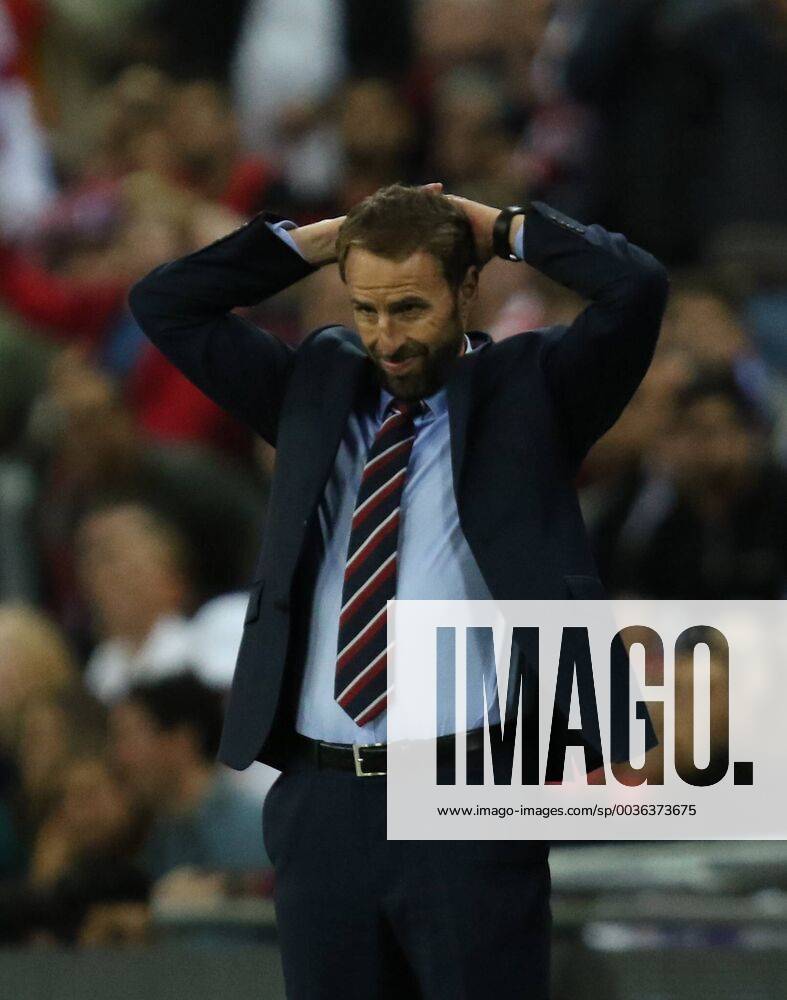 Gareth Southgate (England coach), dejection after a late England miss, at the UEFA Nations League A, Group 4, between England and Spain, at Wembley Stadium, London, on September 8, 2018. **THIS PICTURE IS FOR **