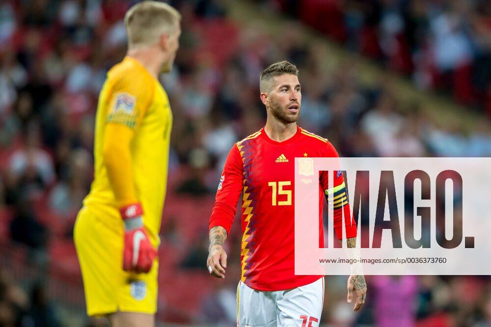Sergio Ramos of Spain during the UEFA Nation League, Group 4, League A match between England and Spain at Wembley Stadium, London, England on 8 September 2018.